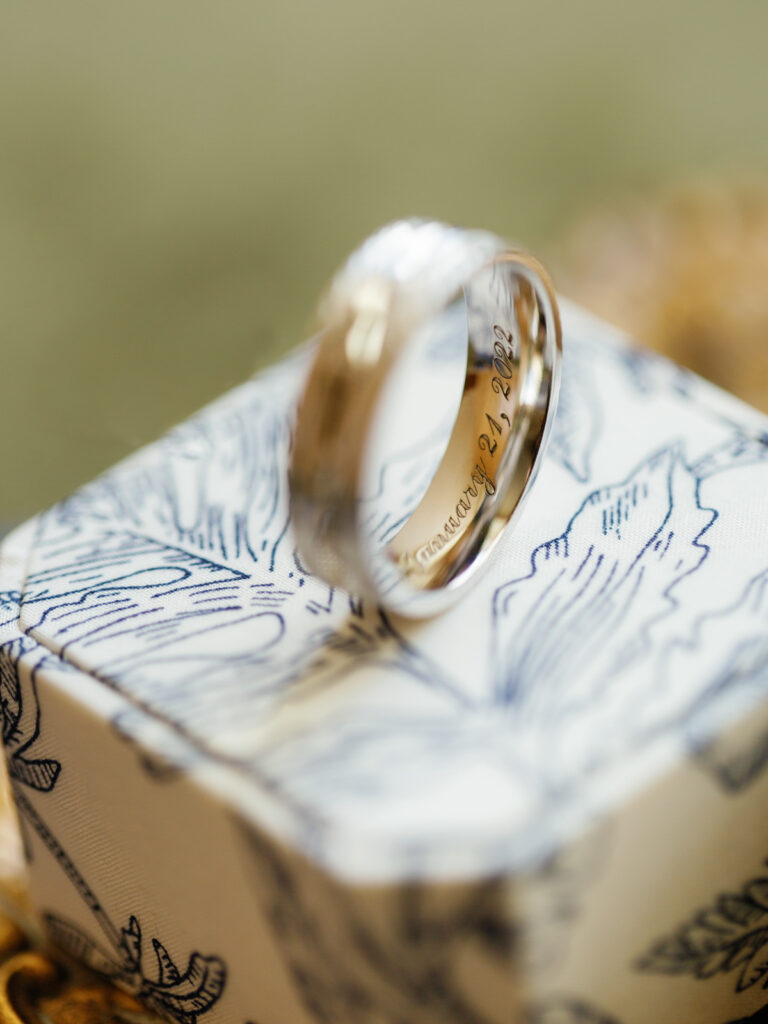 Inscribed ring for Sun Valley Wedding