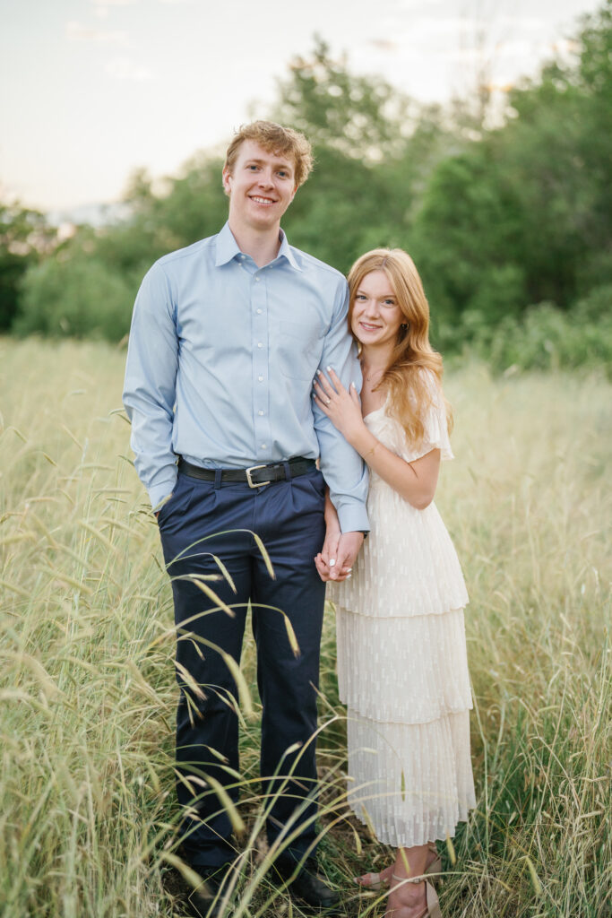 Lily  and Garett during their engagement session in Boise's Hulls Gulch lower foothills by Bramble and Vine.