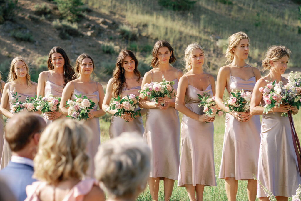 A Galena Lodge Ketchum Bridesmaids in Sun Valley Idaho Wedding Mountain ceremony with Lauren Chase 