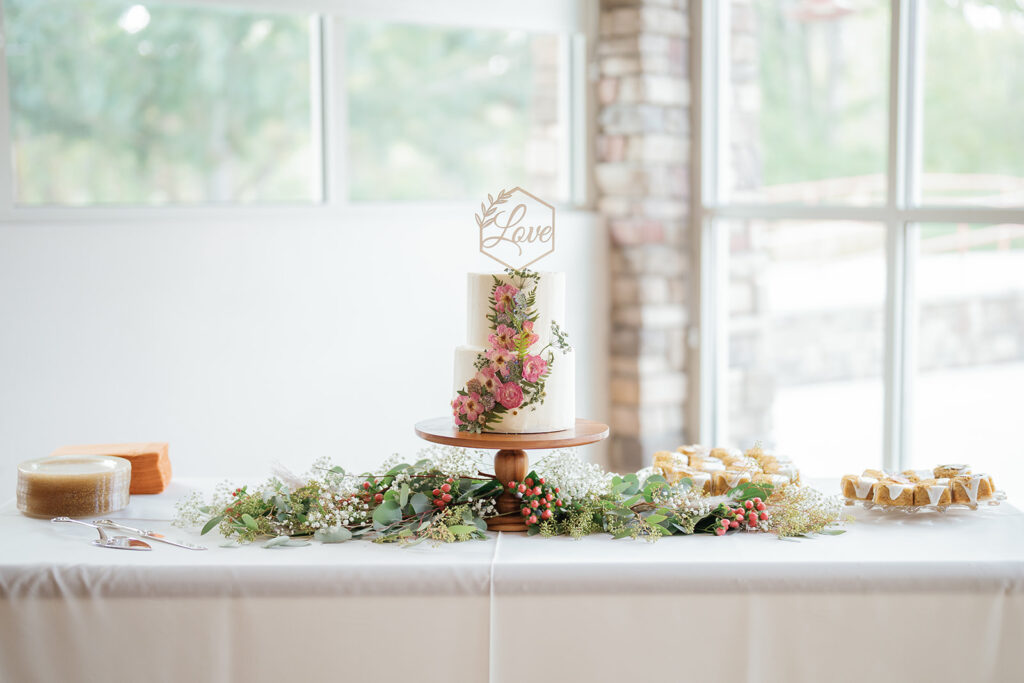 Boise Best Wedding Venues Barber Park Cake during reception