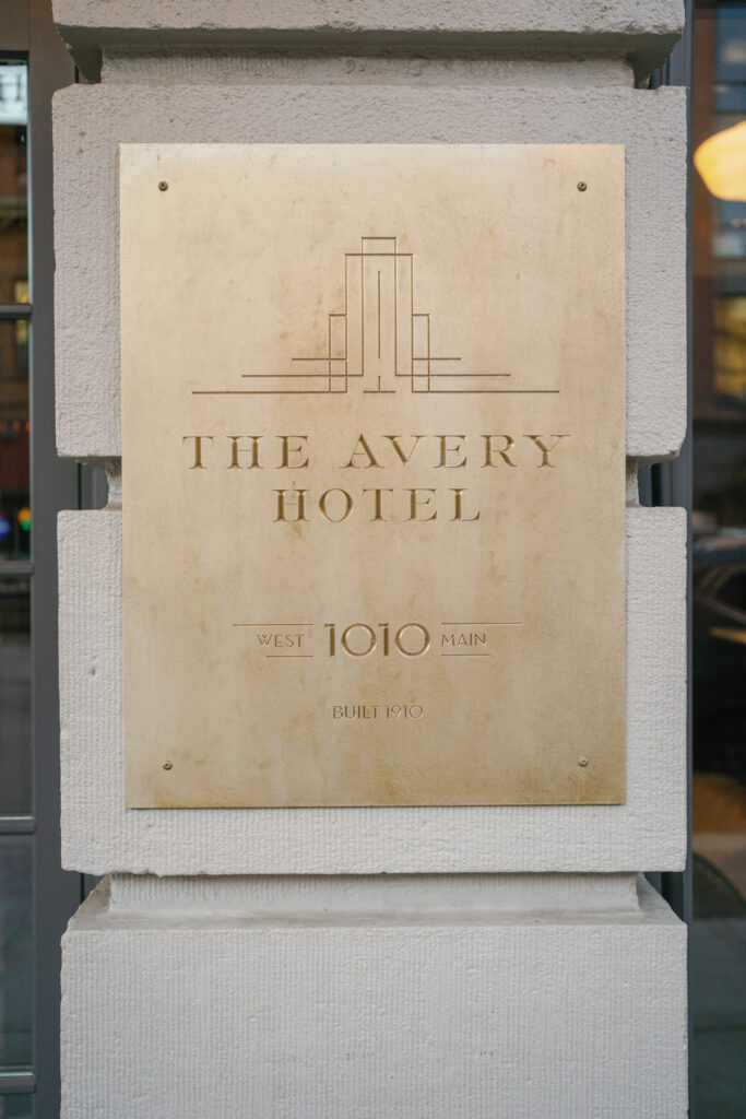 Boise best wedding venues the avery hotel sign