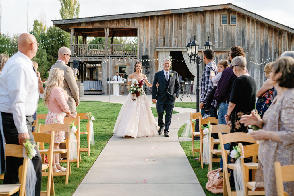 Best Boise wedding Venue Still Water Hollow Nampa Ceremony bride and father