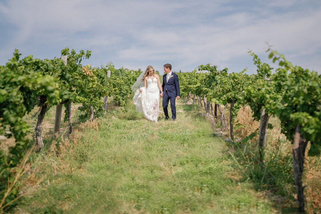 Boise wedding Venue Ste Chapel bride and groom in vineyard